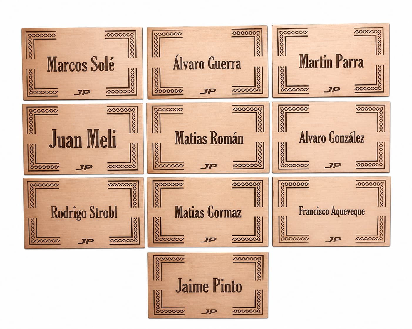 Placas de cobre personalizadas